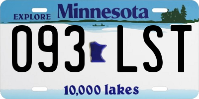 MN license plate 093LST