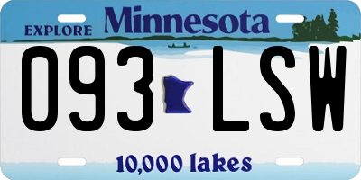 MN license plate 093LSW