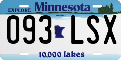 MN license plate 093LSX