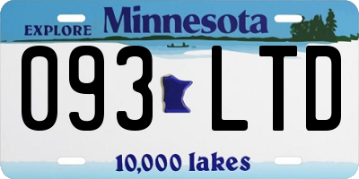 MN license plate 093LTD