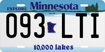 MN license plate 093LTI