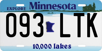 MN license plate 093LTK