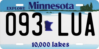 MN license plate 093LUA