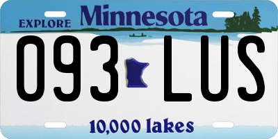 MN license plate 093LUS
