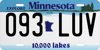 MN license plate 093LUV