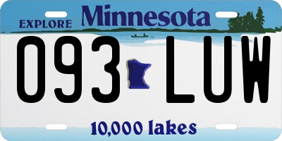 MN license plate 093LUW