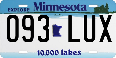 MN license plate 093LUX
