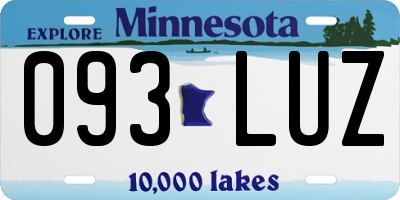 MN license plate 093LUZ