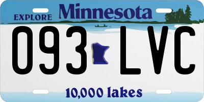 MN license plate 093LVC