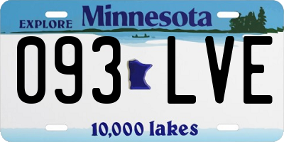 MN license plate 093LVE