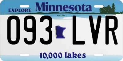 MN license plate 093LVR