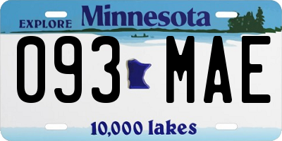 MN license plate 093MAE