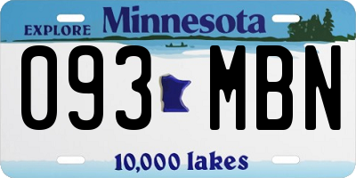MN license plate 093MBN