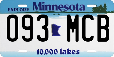 MN license plate 093MCB