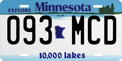 MN license plate 093MCD
