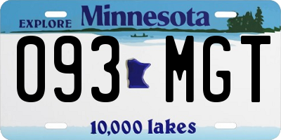 MN license plate 093MGT