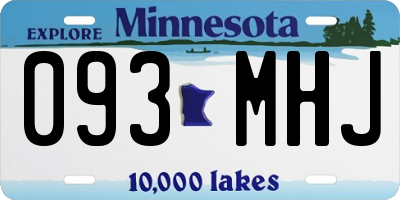 MN license plate 093MHJ