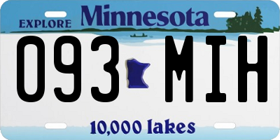 MN license plate 093MIH