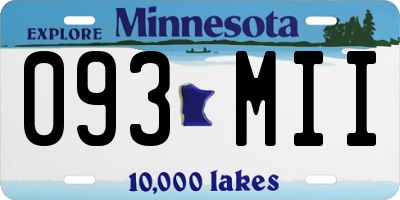 MN license plate 093MII