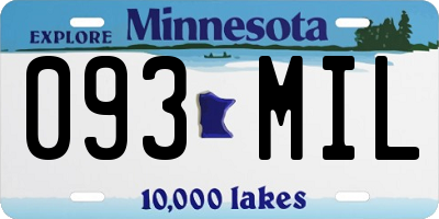 MN license plate 093MIL