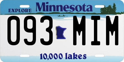 MN license plate 093MIM