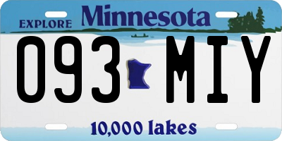 MN license plate 093MIY