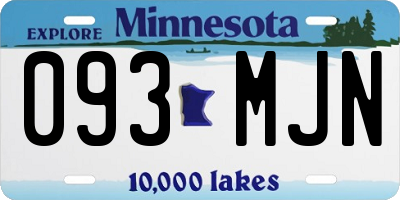 MN license plate 093MJN