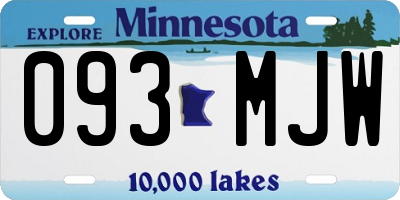 MN license plate 093MJW