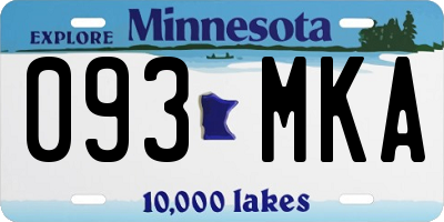 MN license plate 093MKA