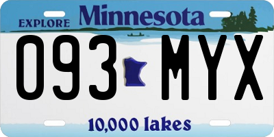 MN license plate 093MYX