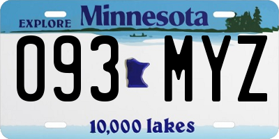 MN license plate 093MYZ
