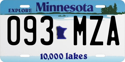 MN license plate 093MZA