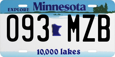 MN license plate 093MZB