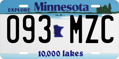 MN license plate 093MZC