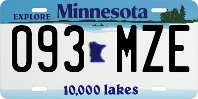 MN license plate 093MZE