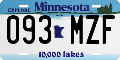 MN license plate 093MZF