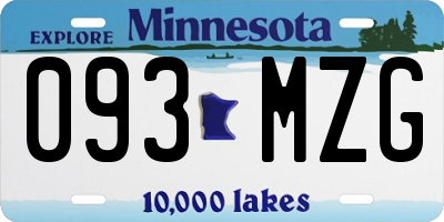 MN license plate 093MZG