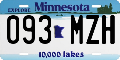 MN license plate 093MZH