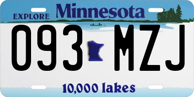 MN license plate 093MZJ