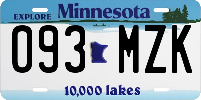 MN license plate 093MZK