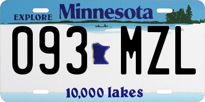 MN license plate 093MZL