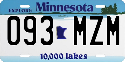 MN license plate 093MZM