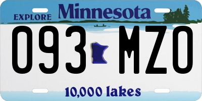 MN license plate 093MZO