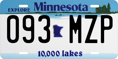 MN license plate 093MZP