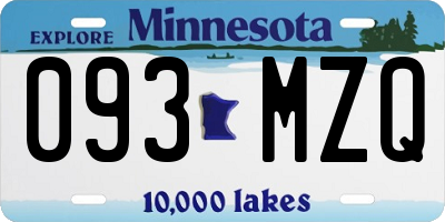 MN license plate 093MZQ