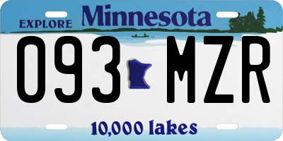 MN license plate 093MZR