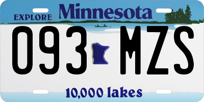 MN license plate 093MZS