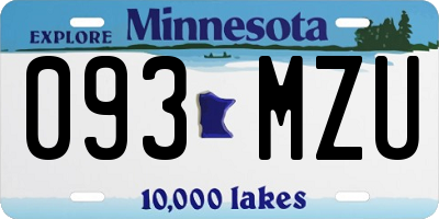MN license plate 093MZU