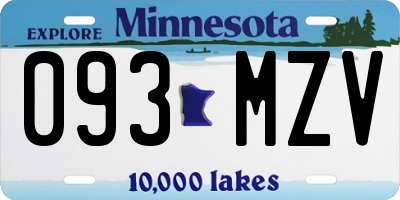 MN license plate 093MZV