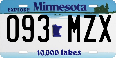 MN license plate 093MZX